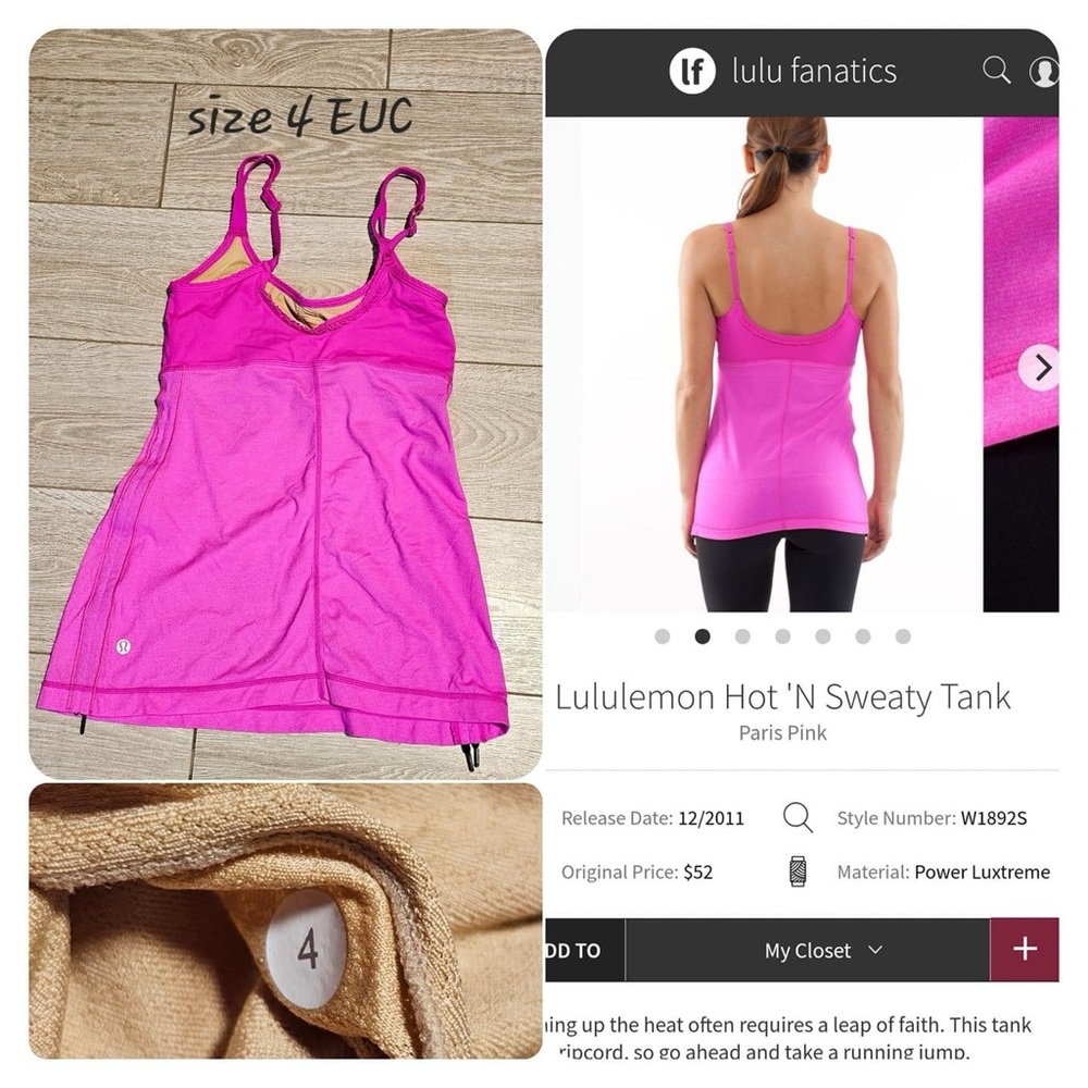 Lululemon Hot and sweaty tank